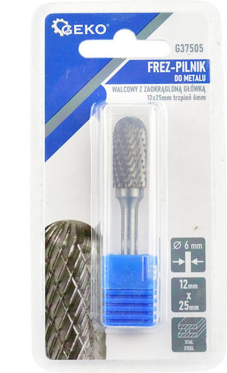 Cutter File Metal 12x25mm Pin 6mm Cylindrical Trimmed Head 200/300