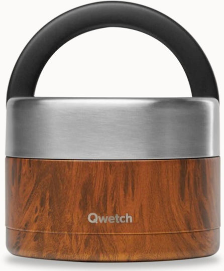 Qwetch Кутия За Храна Inox Термос Кафява С Прегради 650ml