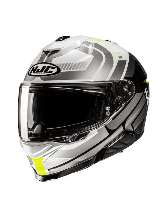 HJC i71 VIZ MC3H Silver Fluo Motorcycle Helmet ...