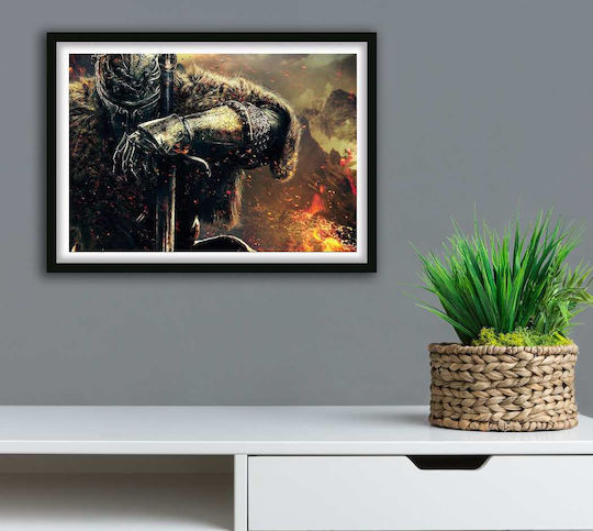 Gaming Poster Dark Souls Gm009 21cm X 30cm Λευκό Ξύλινο Κάδρο