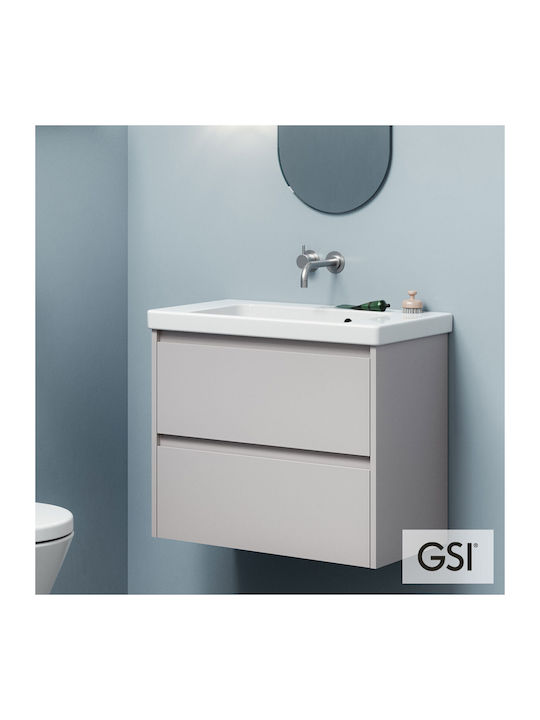 GSI Norm Montat pe perete Încorporat / Deasupra Blatului Chiuvetă Porțelan 70x40cm Alb