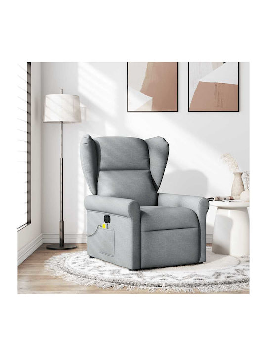 Relax Armchair Massage with Footstool Light Grey 77x91.5x96cm