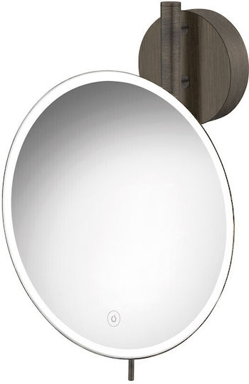 Sanco Vergrößerung Oval Badezimmerspiegel LED aus Metall mit Länge 25cm Gold