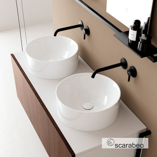 Scarabeo Επικαθήμενος Νιπτήρας Πορσελάνης 40x40x15cm White