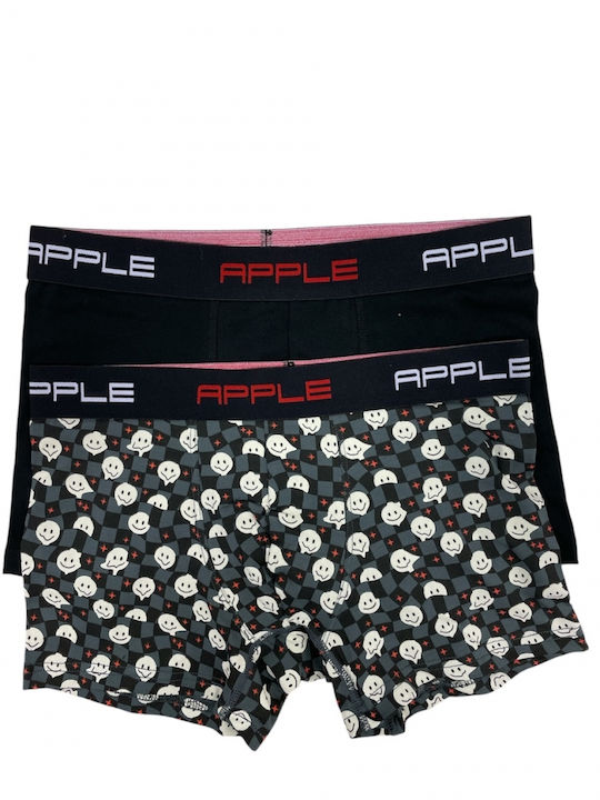 Apple Boxer Men's Boxers Black/Smiles 2Pack