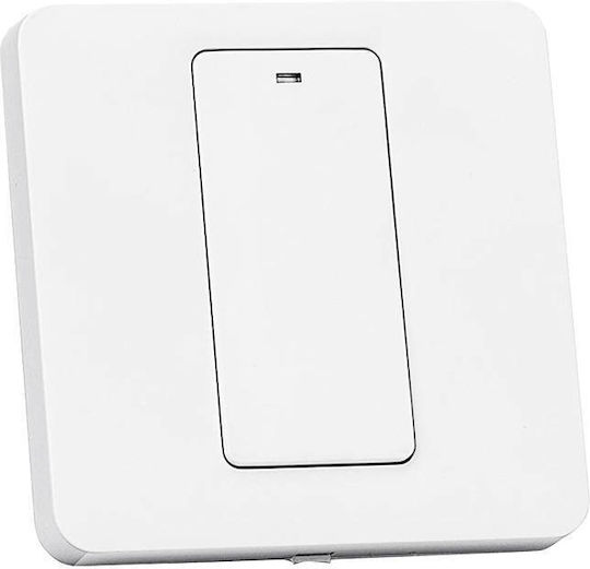 Meross Χωνευτός Διακόπτης Τοίχου Wi-Fi Μονός με Πλαίσιο Λευκός