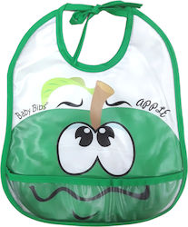 Domina Waterproof Bib Fabric with Lace Band & Pocket Big Green Apple