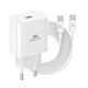 Rivacase Încărcător cu Port USB-C și Cablu USB-C 20W Livrarea energiei Albς (PS4101)