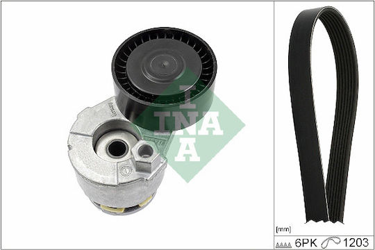 Ina V-belt Transmission Belt Set Dacia Dokker Duster Lodgy Logan Sandero 1.4-1.6lpg 6 Ribs Length 1203 Mm