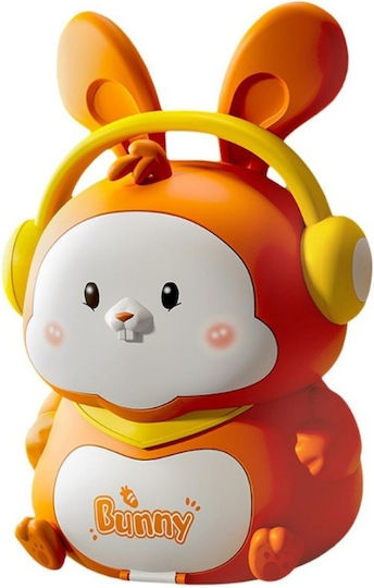 Cutie de Bani Electronică Iepuraș Pușculiță Muzicală Amprentă Portocalie