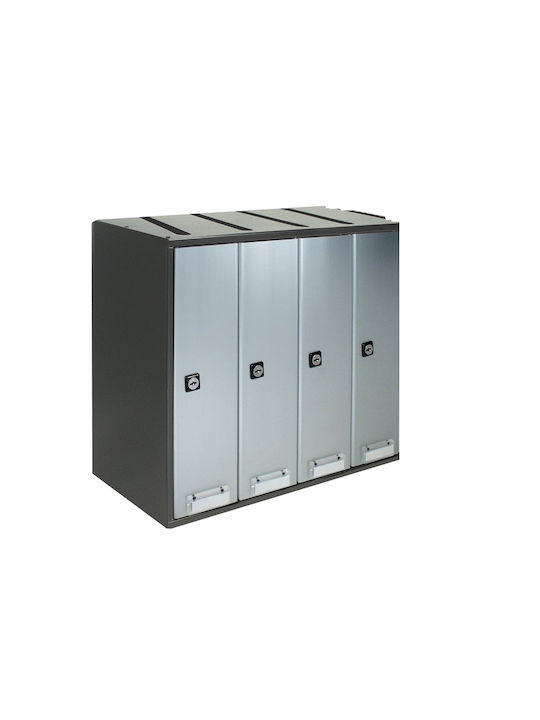 ARFE Apartment Building Mailbox Metallic in Black Color 34.5x30x40cm