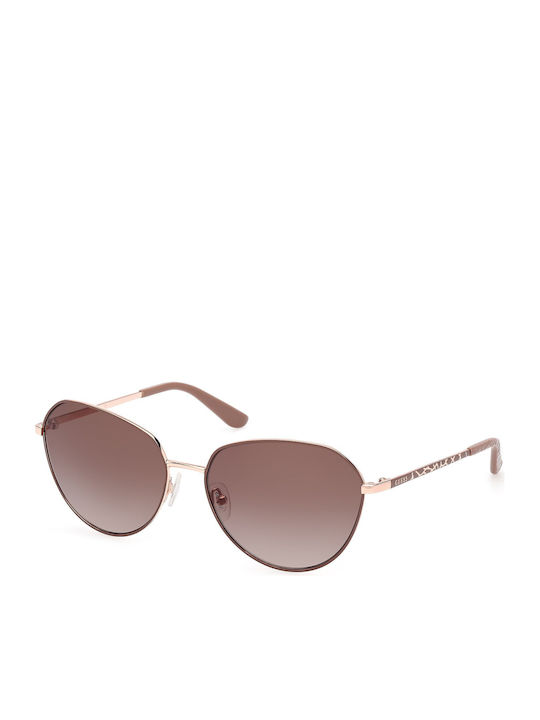 Guess Ochelari De Soare Pentru Femei Cu Ramă Metalică Neagră Și Lentile Maro Degrade GU00148 58F