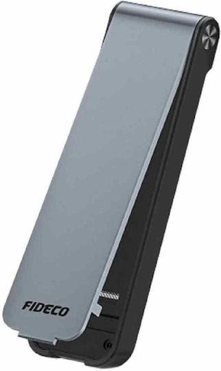 Fideco Hard Drive Case M.2 SATA III NVME with connection USB 3.2 Type-C in Gray color