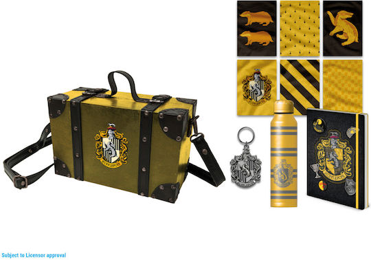 Set cadou premium Hufflepuff cu stema colorată Harry Potter