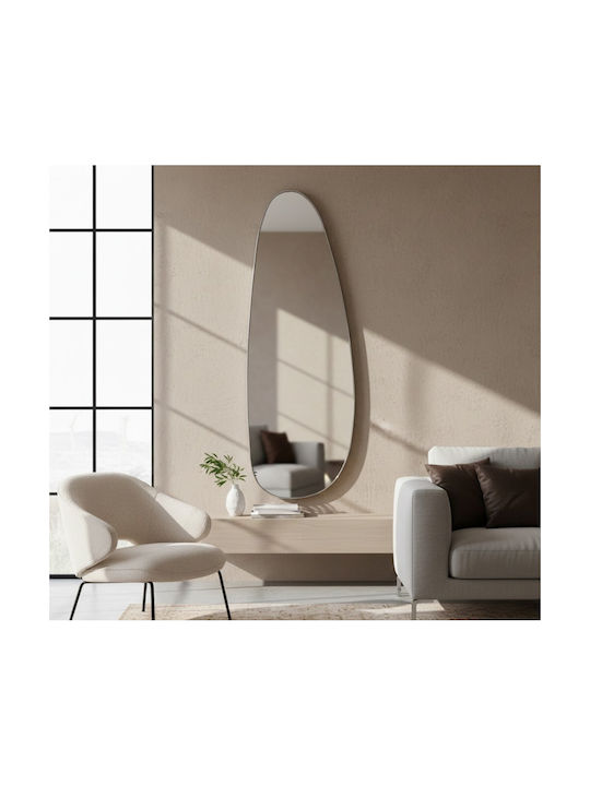 HomeMarkt Crither Oglindă de Perete De Corp Întreg cu Gri Ramă din Lemn 140x49cm 1buc