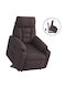 Liegesessel mit Hebefunktion Dunkelbrauner Stoff 3303037