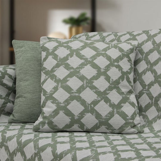 Διακοσμητικό Μαξιλάρι Milto Green Lino Home Γκρι|πράσινο 45x45