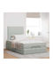 Double Upholstered Velvet Bed Light Gray with Slats and Mattress 120x190cm 3314234