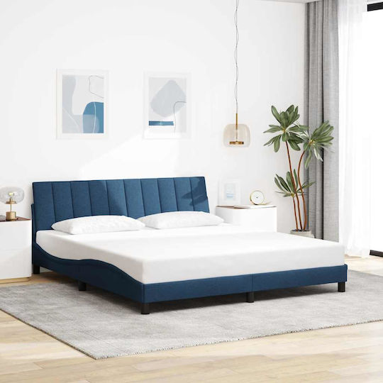 Κρεβάτι King Size για Στρώμα 180x200cm Μπλε Κρεβάτι King Size για Στρώμα 180x200cm Μπλε