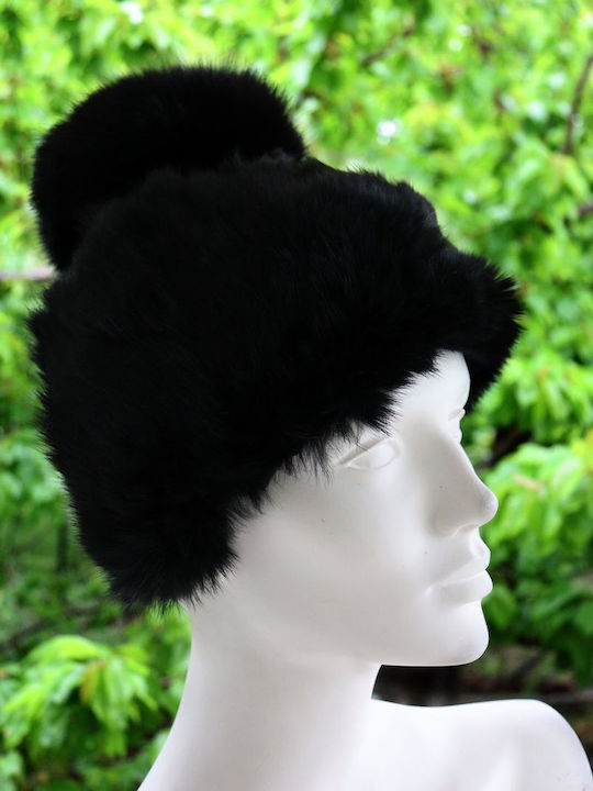Beanie Unisex Σκούφος Πλεκτός σε Μαύρο χρώμα