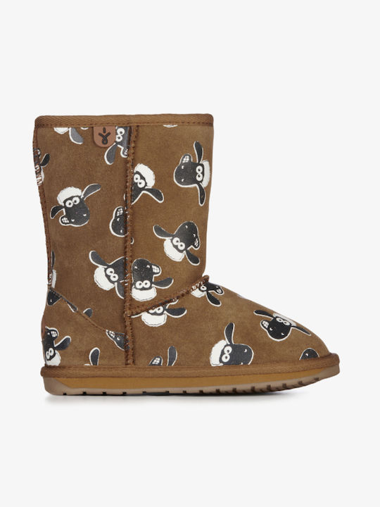 Chestnut Lederne Kinder-Schneestiefel Braun