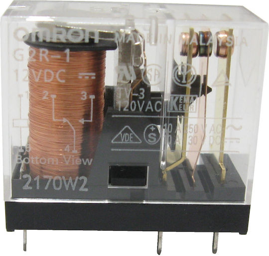 Ρελέ Πλακέτας Πηνίο 12vdc Επαφές Spdt 10a 250vac 10a 30vdc Omron Pcb Power Relay G2r-1-12vdc