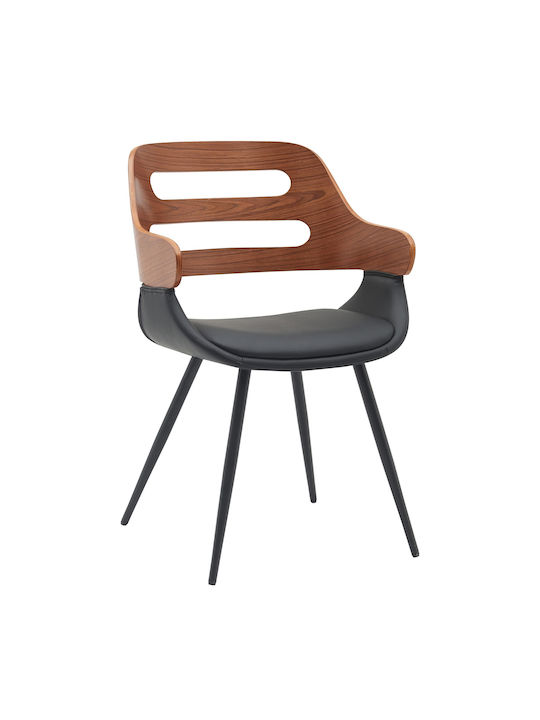 Harmada Stühle Speisesaal Black/Brown 1Stück 52x57.5x77cm