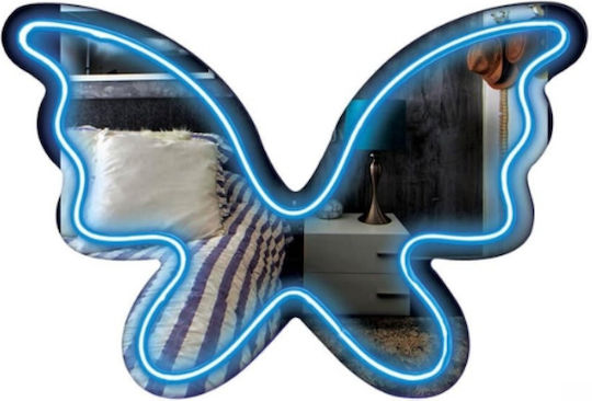 Καθρεφτης Neon Led Πεταλουδα Μπλε 35x23.8εκ Mood