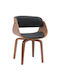 Dining Room Wooden Chair Black/Brown 51x53x75cm