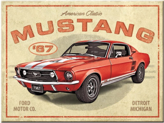 Nostalgic Μεταλλικό Μαγνητάκι Ford Mustang Gt 1967 Red