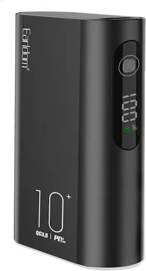 Earldom PD10 Power Bank 10000mAh 22.5W with USB-C Output Port Quick Charge Black