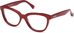 Max Mara Rame Ochelari Pentru Femei Acetat Structură Scheletică Ochi De Pisică Burgundy