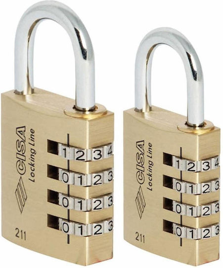 Cisa Padlock Brass Combination 30mm 1pcs