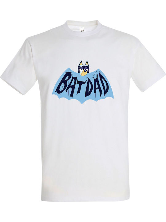 T-shirt Unisex "batdad Bluey Ft Batman " White