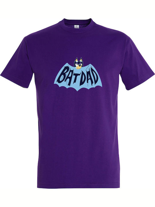 T-shirt Unisex "batdad Bluey Ft Batman " Dark P...