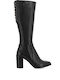 Leather High Heel Women's Boots with Zipper Black