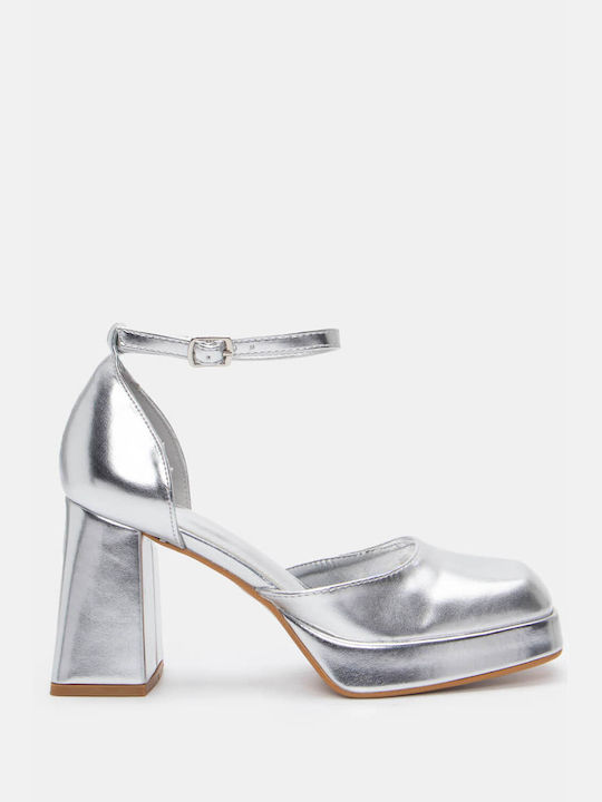 Luigi Silver Heels with Strap