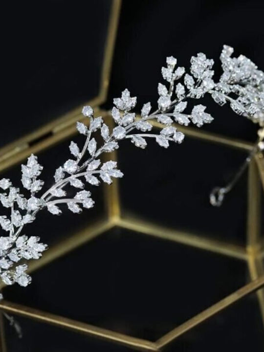Κόσμημα Τιάρα Ασημί Judith Wedding Headband Ba23 Hair Duty Hrd-ba23