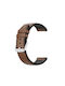 Lederarmband mit Silikon auf der Innenseite für Amazfit Stratos 2s/3 Braun