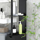 Kleankin Floor Bathroom Column Cabinet L15.2xD29.8xH118cm Black