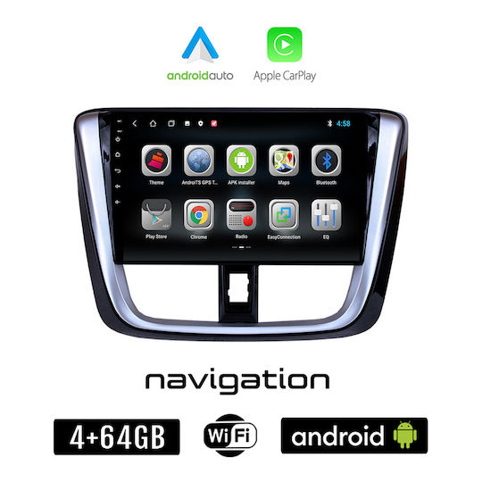 Booma Sistem Audio Auto pentru Toyota Yaris 2015 2020 (Bluetooth/USB/WiFi/GPS/Apple-Carplay/Android-Auto) cu Ecran Tactil 10"