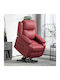 Relaxsessel mit Fußhocker aus Kunstleder Red 76x90x105cm