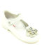 Kids Anatomic Leather Ballerinas with Hoop & Loop Closure White
