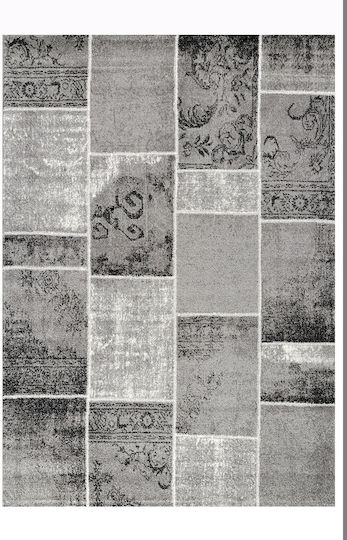 Tzikas Carpets Sky 25307 Σετ Μοντέρνα Χαλιά Κρεβατοκάμαρας Μαύρο-ασημί 298-0-368-25307-995 3τμχ