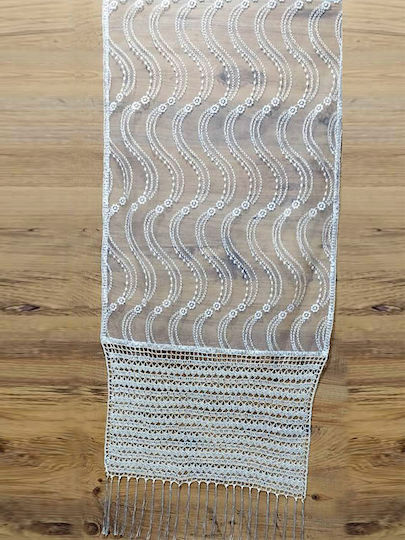 Runner Mătăsos Alb 50x200 cm