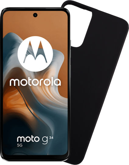 Volte-Tel Задна корица Силикон с Каишка Черен (Moto G34)