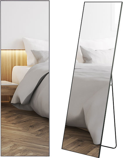 HomCom Floor Mirror with Black Metal Frame 161.5x50cm