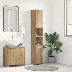 vidaXL Στήλη Μπάνιου Τοίχου Μ30xΒ30xΥ183.5cm Δρυς