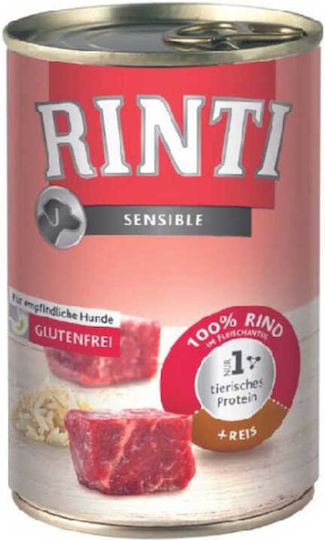 Rinti Sensible Wet Food Dogs in Cans with Beef, Rice and Meat 800gr