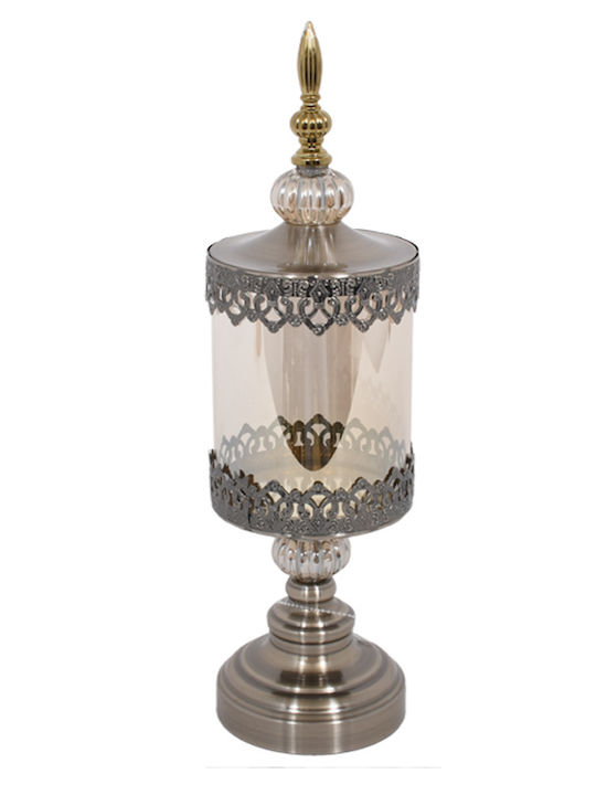 Glass Candle Holder Fylliana with Bronze Lid 45cm